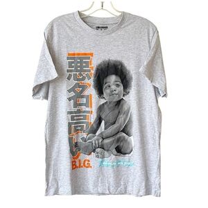 NOTORIOUS B.I.G 90’s album cover baby photo T-shirt grey size small unisex